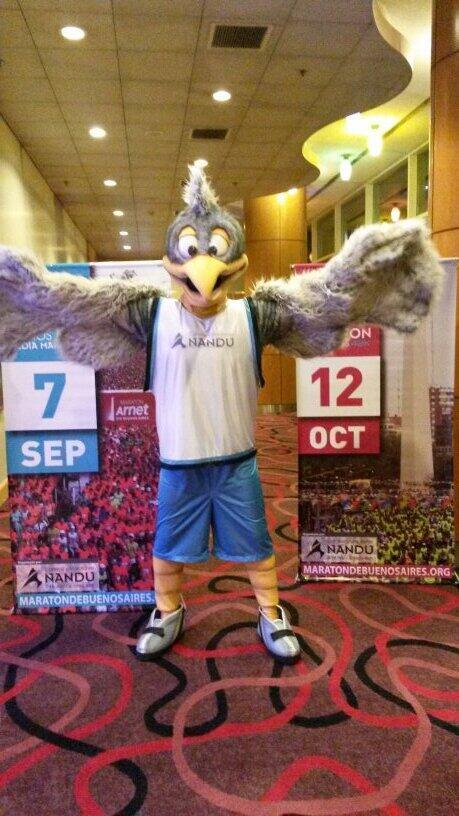 MaratonBA's tweet photo. Arrancamos con las sorpresas!! Presentación de la mascota Ñandu.. http://t.co/ksbmHjUgGM