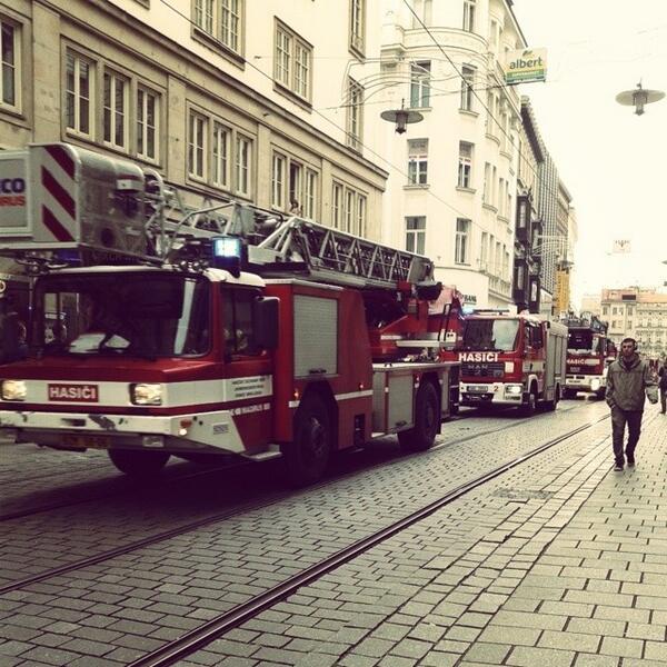 Found this cool photo, not mine #afternoon #firemen #firetruck #city #historicalcentre #brno #czechrepublic #show...