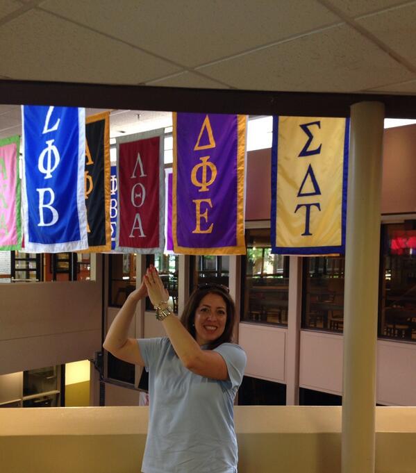 zoeygl's tweet image. guess what campus I was on today? #lambdachapter #F93