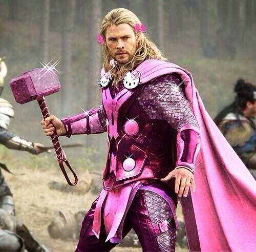 SuperHumor_'s tweet image. Thor letting his inner female out