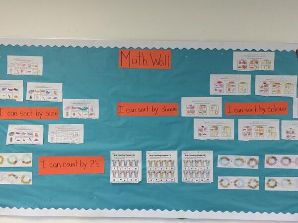 Working on the math wall today