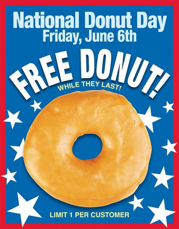 LtVest's tweet photo. National Donut Day is Friday! Get a free donut! #everyonelovesdonuts #notjustcops http://t.co/hoPCSvxh9u http://t.co/WZulPsJV5n