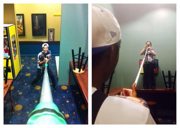 PrettyMuchAiko's tweet image. Anything to get the perf picture right @kenromeo5 🙈😭👌📷 #Tbt #ClosingCrew #GoProFail