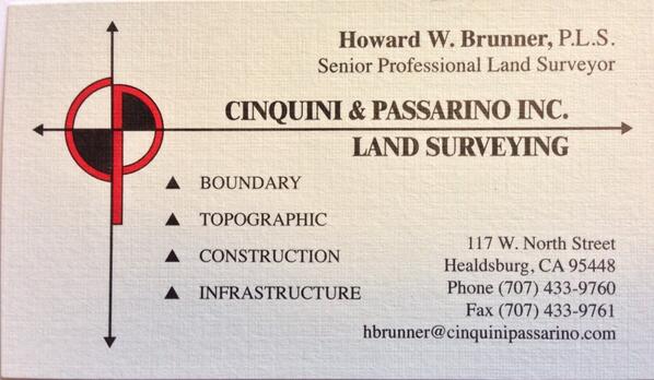 howard brunner on twitter: "may i present my business card at cinquini & passarino inc. http://t.co/rmejdkbmcf" / twitter howard brunner on twitter: