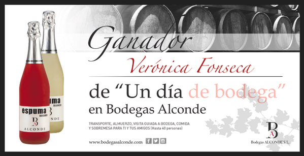 Habemus ganador del concurso #espumaAlconde #BodegasAlconde¡Enhorabuena Verónica Fonseca!Ahora a disfrutar del premio
