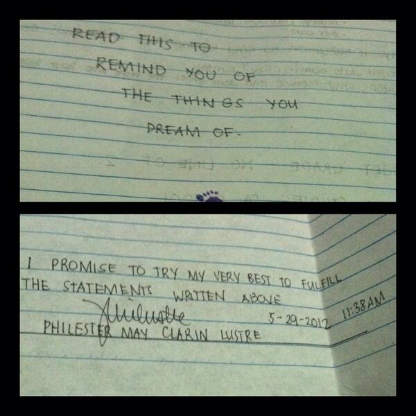 And also found this! A letter I wrote to myself dated May 29, 2012! Haha! #INeverForgot #LetterToSelf #VisionLetter