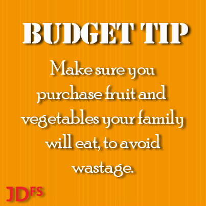 Avoid wasting money on fruit and vegetables by purchasing items you know your family will eat. #BudgetTips