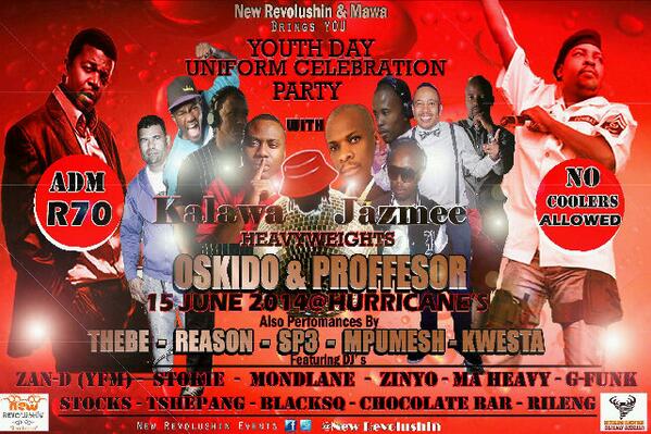 #Hurricane's ziwa more....  <a href="/professorkalawa/">Professor  Langa</a> <a href="/OskidoIBelieve/">Oskido’s Big Day Out</a> <a href="/DjZanD/">Dj Zan-D</a> damage- R70 no cooler are allowed 15June