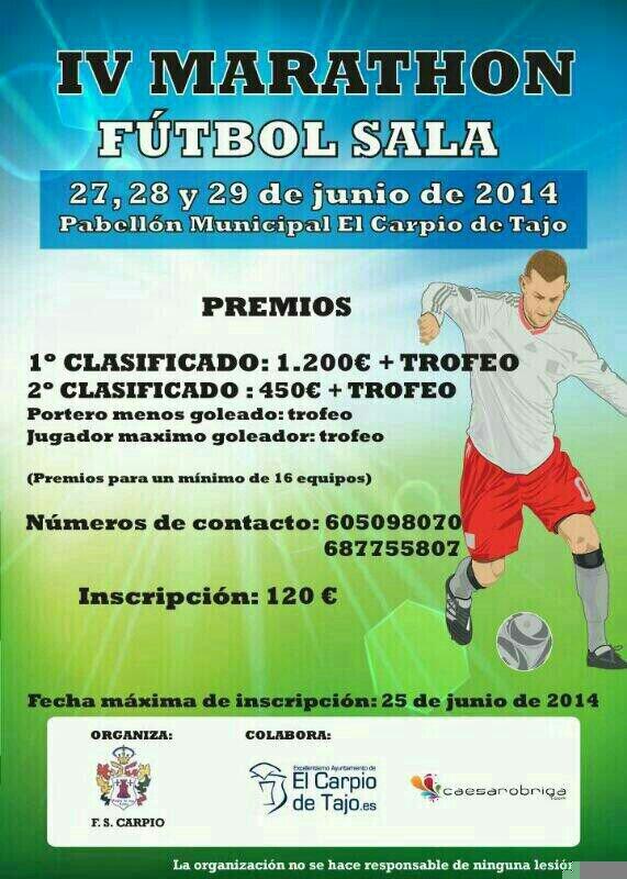 RT.

 IV Maratón de futsal.
 Info: todotorneos.com/paginas/torneo…
<a href="/anvialovera_fs/">Anvi Alovera F.S</a>
<a href="/CerveraFS/">CerveraFS</a>
<a href="/YOsiSEdeFUTSAL/">YoSíSéDe FutSal</a>
<a href="/cdvillaverdefs/">CD VILLAVERDE FS</a>