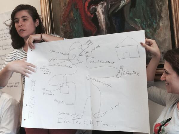 kimberlymdg's tweet photo. Lizzy from @TeachForChina and Diana from @TeachForLebanon show their ideal campus reps. #TFALLRSM http://t.co/OQNT1Qw2gu