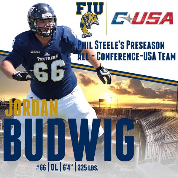 Congrats to Jordan Budwig on being named to Phil Steele's pre-season All Conference-USA Team. #FIU #ADT #WIN