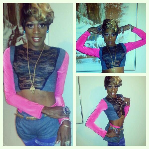 miafierce's tweet photo. #Fashion your way... turning a boring pair of slacks into, a #stylishly fuschia/black lace outfit.  #Boring2Stunning http://t.co/r4HA32GKmA