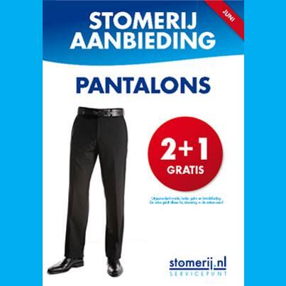 stomerij aanbieding maand juni. 
3 pantalons brengen 2 betalen
<a href="/IedereenVeghel/">Iedereen uit Veghel</a>