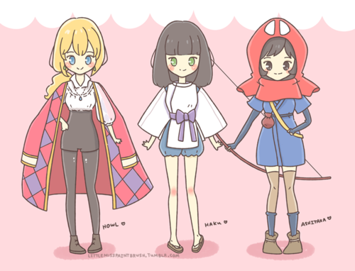 絵師 アニメキャラクター 改造画像集 ジブリキャラのハウル ハク アシタカが女の子に T Co Qqf3i0nm3m