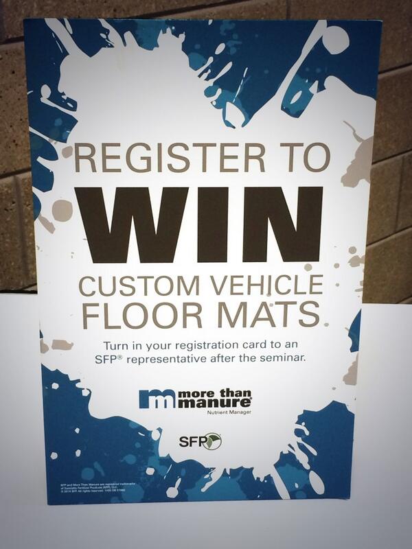 SFPinthefield's tweet photo. Attend a @SFPinthefield Business Seminar today and ENTER TO WIN Custom Vehicle Floor Mats. #NPPCWPX #MTMchat http://t.co/IKXmzuPMpL
