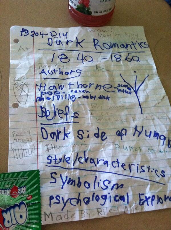 Mobula_521's tweet image. #airheads “@marybethbray: We work so hard in English #groupnotes #darkromantics http://t.co/bQYGmdB45q”