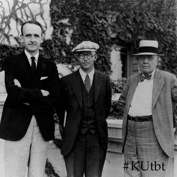 UnivOfKansas's tweet image. #KUtbt to #KUgrad Clyde Tombaugh (center) who discovered Pluto in 1930! bit.ly/19sA6g2