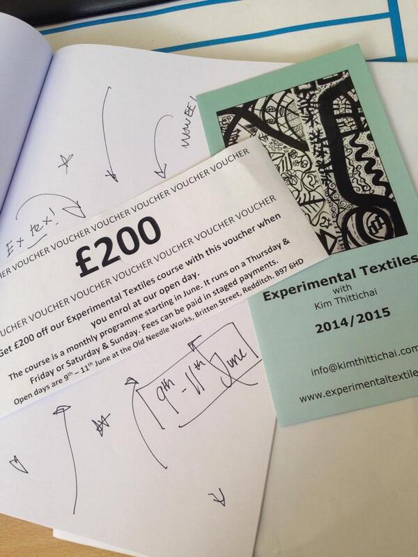This is the voucher that YOU could get if you enrol at our OPEN DAYS facebook.com/theoldneedlewo… #voucher #textiles