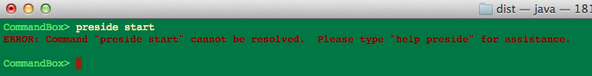 MitrahSoft's tweet image. Getting error on #PresideCMS start in #commandBox CC @dom_watson