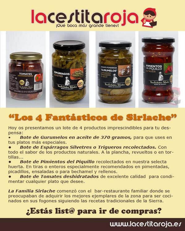 lacestitaroja's tweet photo. http://t.co/1mmZFi9RX0
Nuestra filosofía: un producto artesano cada día.Hoy lote de conservas Sirlache @setassirlache http://t.co/4EXAsumEEz