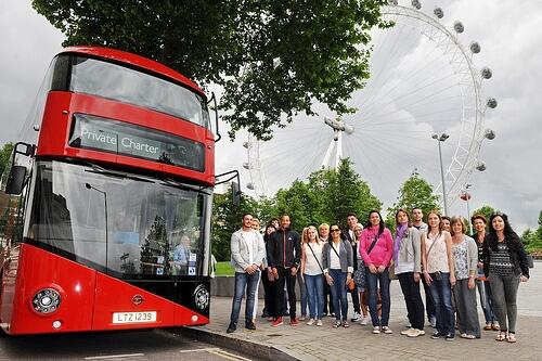 TfL's tweet image. Congratulations to all the #vqday winners – we hope you enjoyed your journey on a New Routemaster bus #YOTB