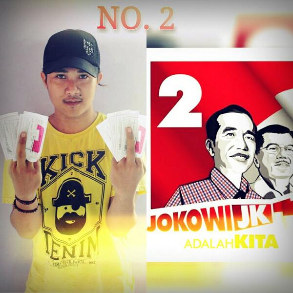 deobilansa's tweet photo. juancuk !!! "@shofianency: coblos nomer duaaaa cieee kubu jokowi cieeee hahaha @deobilansa :p http://t.co/Rvl7CLhWXa"