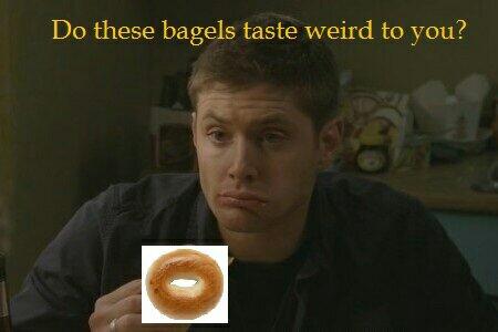 jessmyselfandi's tweet photo. @mishacollins @jarpad Maybe you should see this.. Saving people, buttering things, The bagel business #bagelpocalypse http://t.co/dPhJYGt9xk