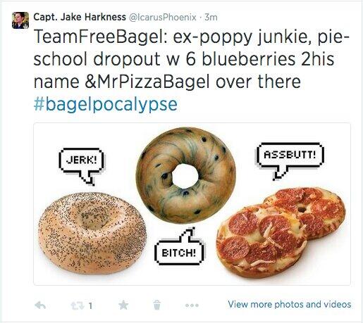 jessmyselfandi's tweet photo. @mishacollins @jarpad Maybe you should see this.. Saving people, buttering things, The bagel business #bagelpocalypse http://t.co/dPhJYGt9xk