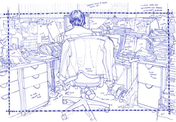 newsillustrator's tweet image. Newsroom flora and fauna. washingtonpost.com/news/drawing-d… #drawingsomething #Newsroom #JournalistProblems #ReportersNotebook