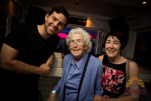 One of our most favorite customers, Joan, 95 this year came to celebrate a shot with @MamboBrosIbiza RT