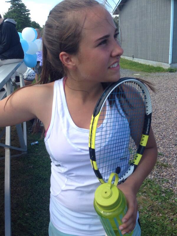 SB_Athletics's tweet photo. Jazzy and Anna win the first doubles match of the evening 6-0, 6-1 (photo of jazzy post match) http://t.co/a67mFkd4Yo