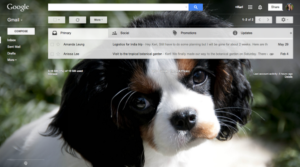 gmail's tweet photo. Stare into adorable puppy eyes all day, every day with this custom theme: https://t.co/p3i4NzGZ3m  #ThemeThursday http://t.co/zYON49dUE5