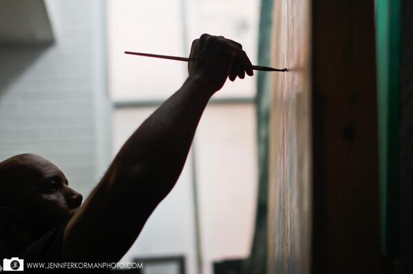 Chocolate chip cookies and portraits of @cbabibayoc in the studio at <a href="/SweetArtSTL/">SweetArt Bakeshop</a> - a wonderful combination! #stl