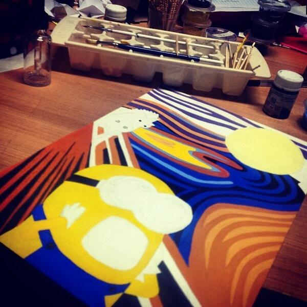 MINlONS's tweet image. ⓒ ☺️✨ Ya no puedo más! 😭😰 #tired #ashell #homework #sucks #minions #despicableme #pastiche #skrik #edvardmunch #a...