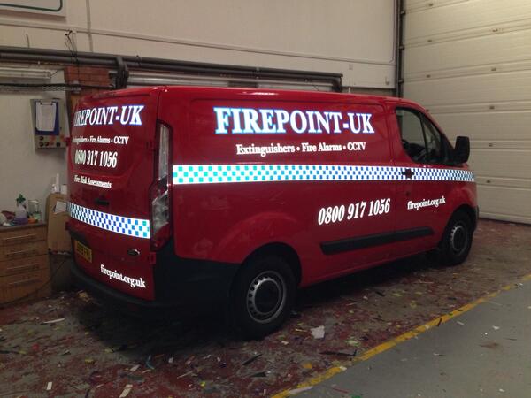 PremierSignsLtd's tweet image. Effective use of reflective vinyls for @FirepointUK Fire &amp;amp; Security Transit. #reflective