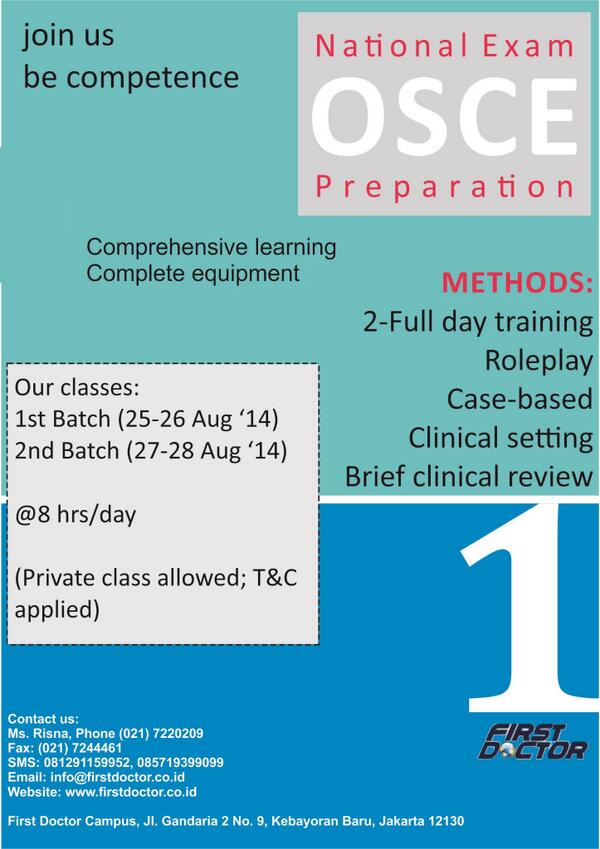 FirstDoctor_'s tweet image. Open Class OSCE Preparation (2 day Full Training)