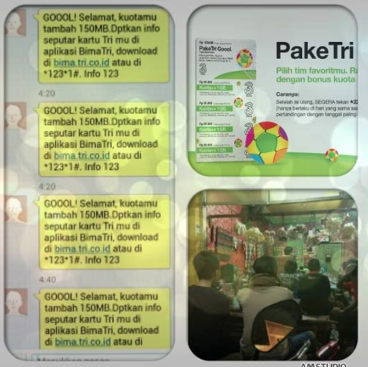 “<a href="/triindonesia/">3 Indonesia</a>: Congratulation yaa buat tim Brazil … buruan beli voucher isi ulang #PakeTriGoool sekarang juga..”