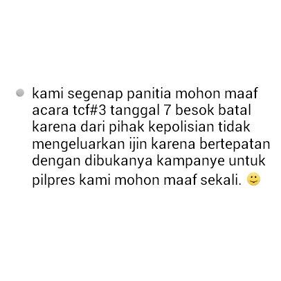 Info acara <a href="/TCF2503/">Truth Crew Familia</a> :(