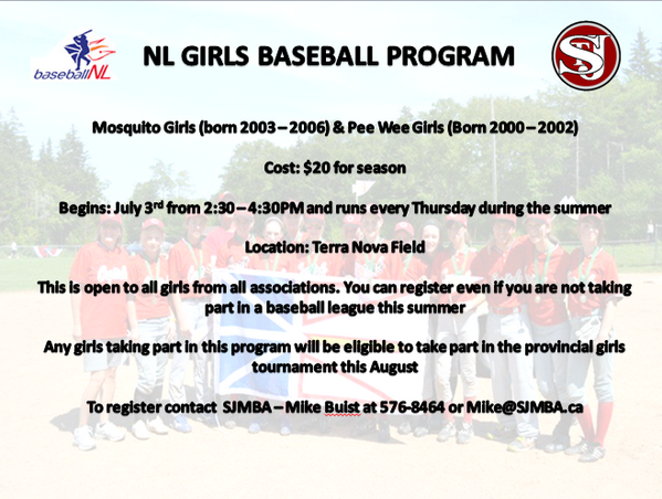 baseballstjohns's tweet photo. Please RT! @BaseballNL @sportnl @NLGirlsBaseball @MPbaseball1 @CBSBaseball http://t.co/zIk8YzLy8t