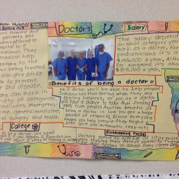 ButlerVicki's tweet photo. 4th graders created Aurasmas about careers. Great information presented.  @LearningPonies #AugmentedReality http://t.co/UaEN8LbqxE