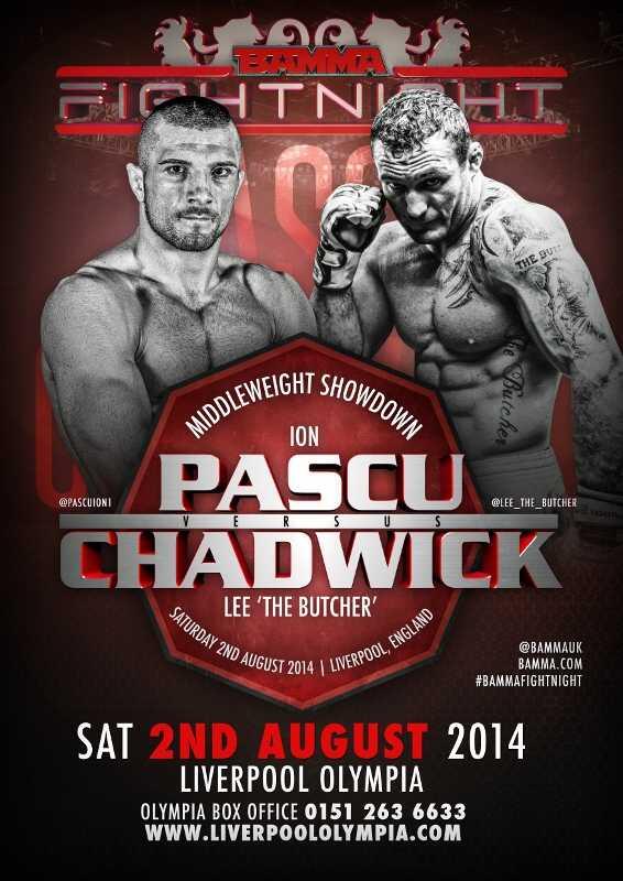 Chris_Zorba's tweet photo. @BAMMAUK Fight Night Poster Liverpool Olympia August 2nd @Lee_the_butcher v @pascuion1 http://t.co/5fcLJXGRwZ