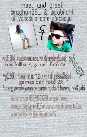 Biyah_Ent's tweet photo. Surabaya jgn lupa beli tiketnyaa. Hubungi @annisafatimah15 http://t.co/XdQKkO3jJ8