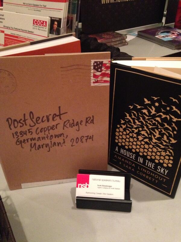 #COCA2014 delegates: RT this tweet for a chance to win signed books by Frank Warren (PostSecret) &amp; Amanda Lindhout!!!