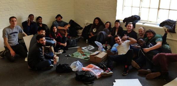 griffwyng's tweet photo. Great work by the #mdxphixels #pdestudio group on the @trumanbrewery build ystdy. Tweaking for opening PV 6pm today. http://t.co/a24MiTXB7f