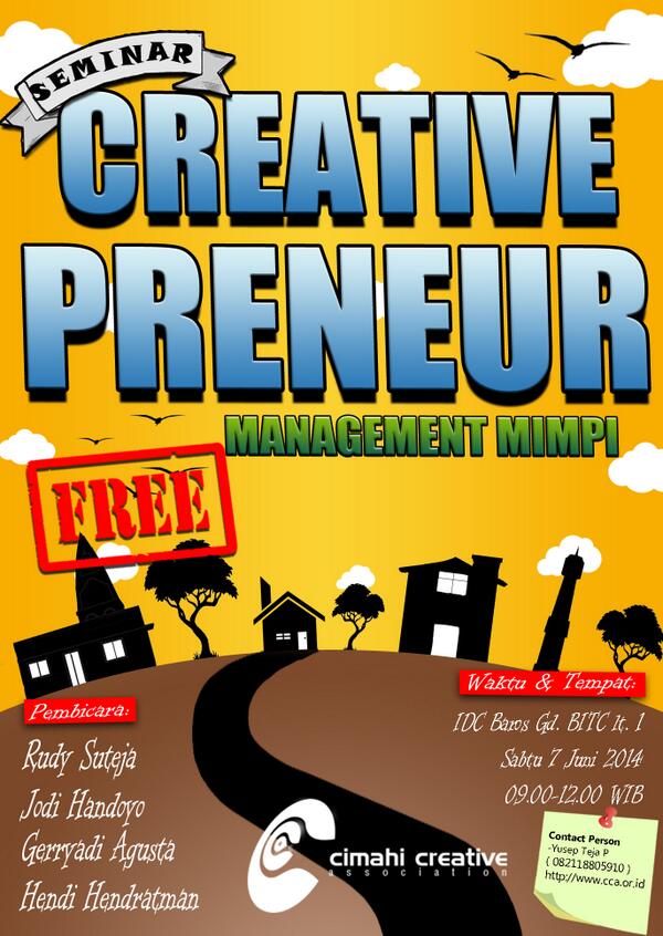 CCA_Creative's tweet photo. jangan lupa ya , besok dateng ke @campusbaros  di acara creative preneur ;) di antos kawan ;;)) http://t.co/1NYrO8yxgf