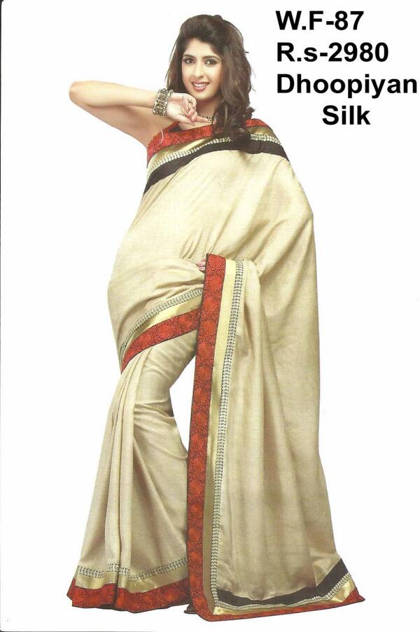 vimalsaree's tweet photo. Designer Saree 2014 designer:-Dhoopiyan Silk- saree with blouse product Code:-W.F-87 Rs.2980/- http://t.co/FhbqugGQQF