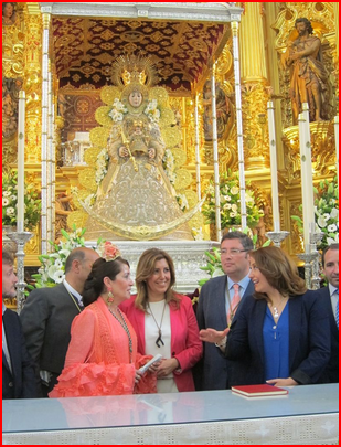 Keepcalmezquita's tweet photo. Así es la hEREdera: Visita el Rocio y al mismo tiempo subvenciona plataformas musulmanas para expropiar la Mezquita http://t.co/Z9UVtnQmQy