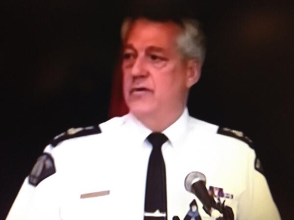Global_NB's tweet photo. RCMP C.O. Brown expresses gratitude to the community for its help during the #Monctonshooting situation. http://t.co/8kEprut7fL