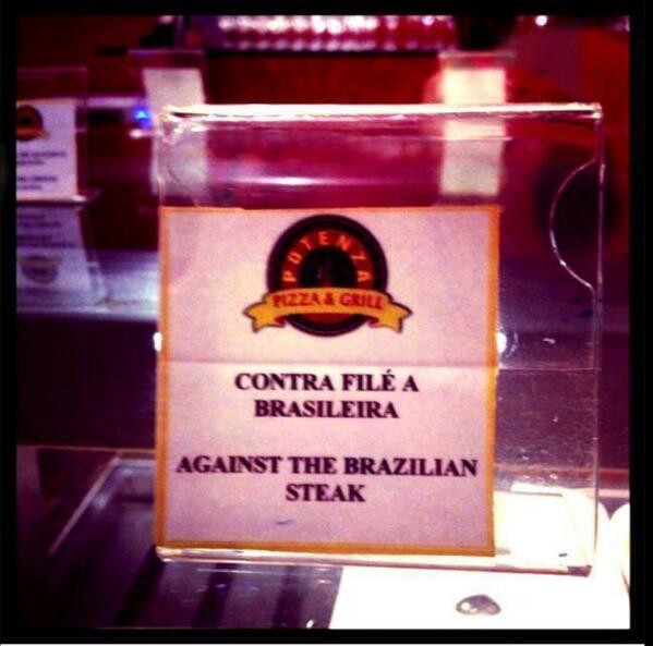 amandaclk88's tweet image. Against the Brazilian Stake! LOL #TranslationIssues #copa #Copa2014