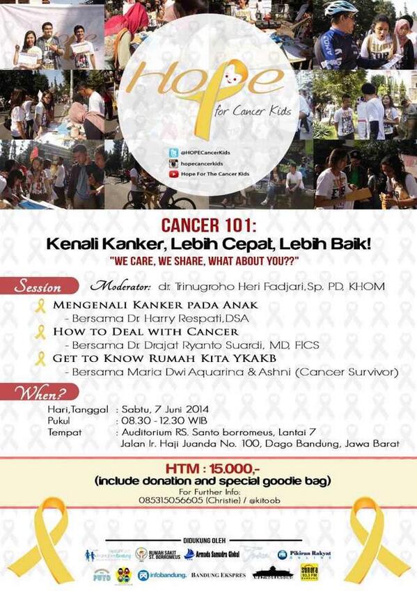 anakunpadcom's tweet photo. Ayo, bergabung bersama @HOPECancerKids dlm CANCER 101: KENALI KANKER, LEBIH CEPAT, LEBIH BAIK talkshow pd 7 Juni '14 http://t.co/Tjo3l9YMk7